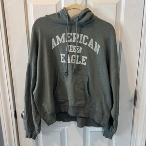 American Eagle Green Hooded Sweatshirt